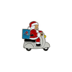 Santa on scooter pin