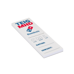 Tear-off notepad for Doughmanagement